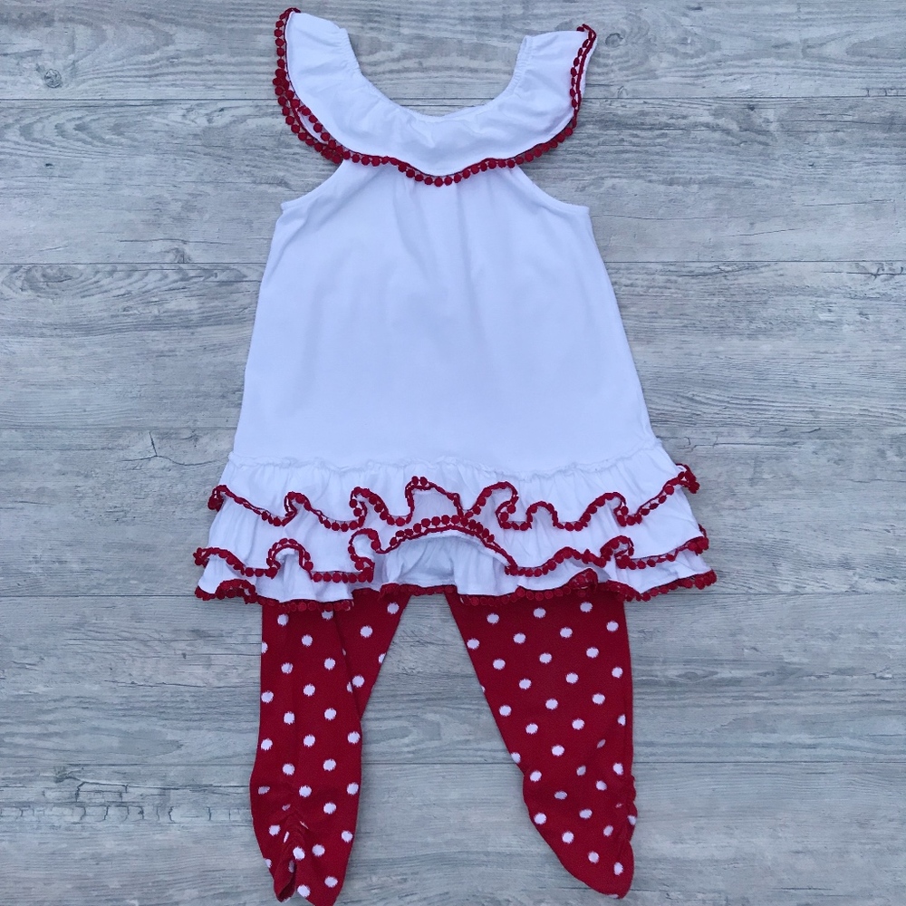 HARTSTRINGS RUFFLE TOP WITH MATCHING LEGGINGS SIZE - Picture 4 of 6